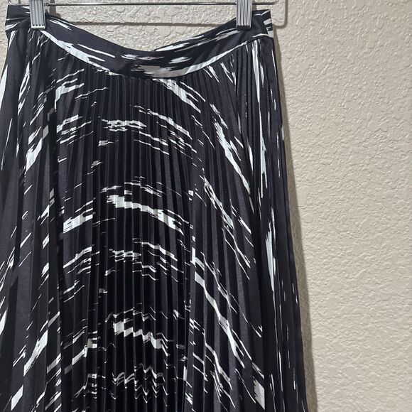 3.1 Phillip Lim Maxi Skirt Womens Size 0 Pleated Lined Abstract Wood Mocha NWT - Picture 4 of 9